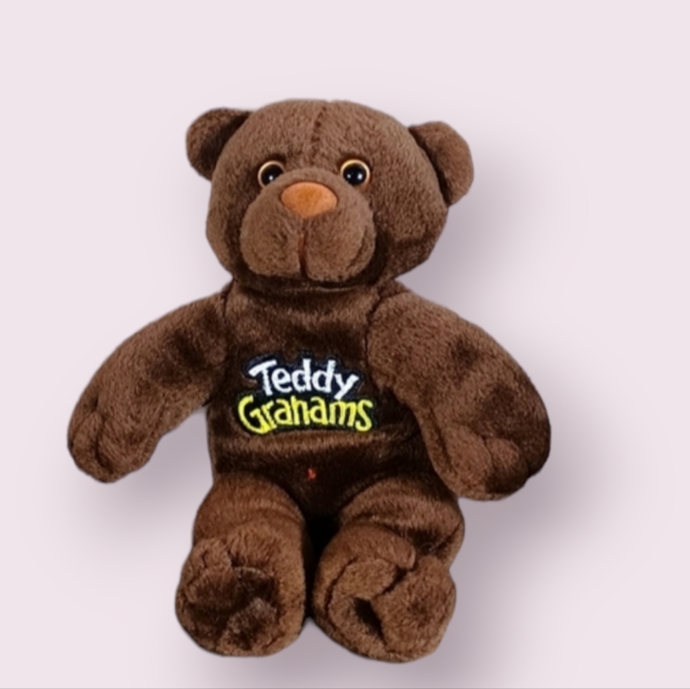 ✓Teddy Grahams Chunky chocolate Promo Teddy Bear Beanie Stuffed 7” Plush Animal